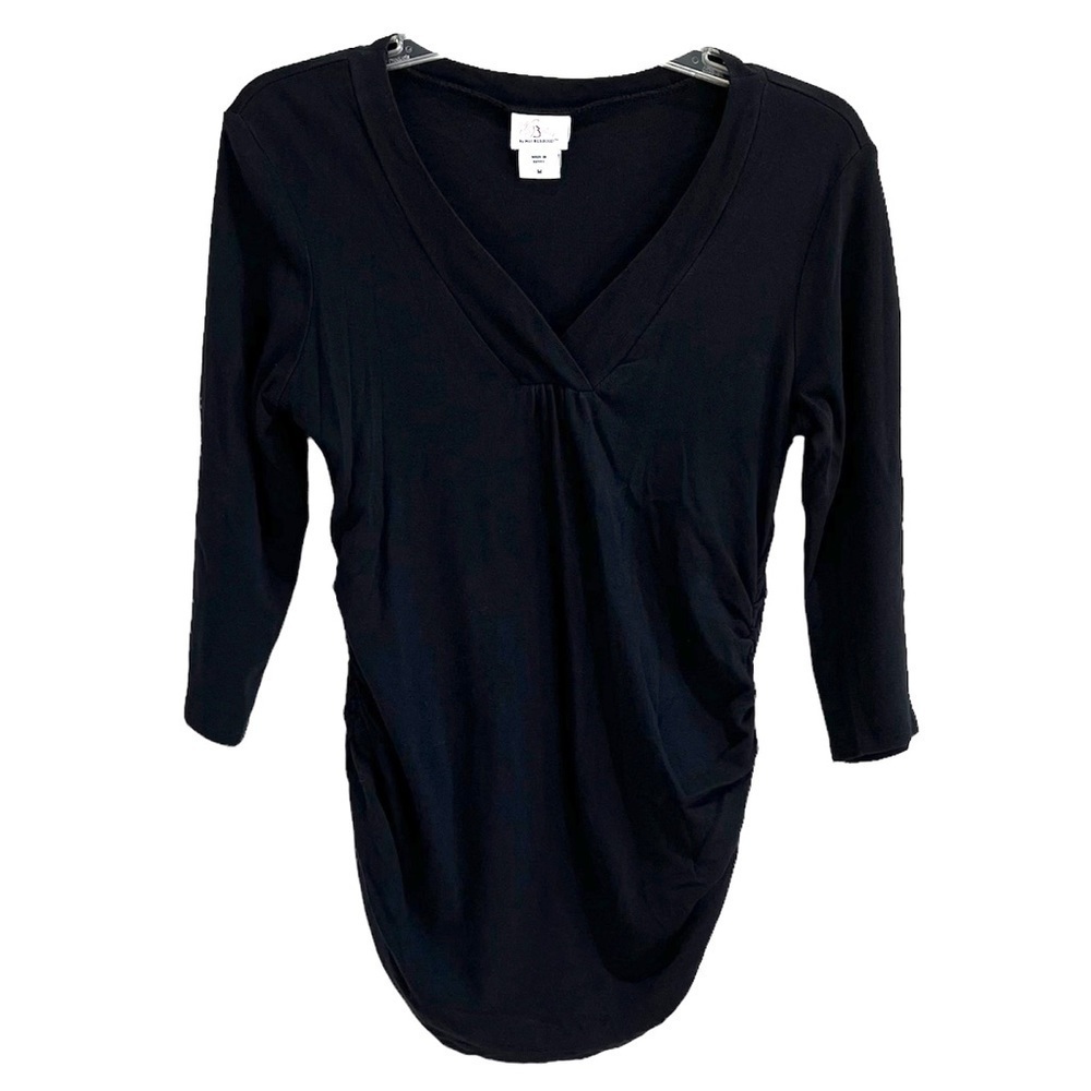 Oh Baby By Motherhood Black Maternity V-Neck Shirt Size Medium
